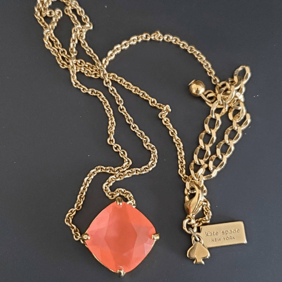 Kate Spade New York Cause a Stir Neon Pink Necklace Gold Plated Dainty Casual - Picture 3 of 7